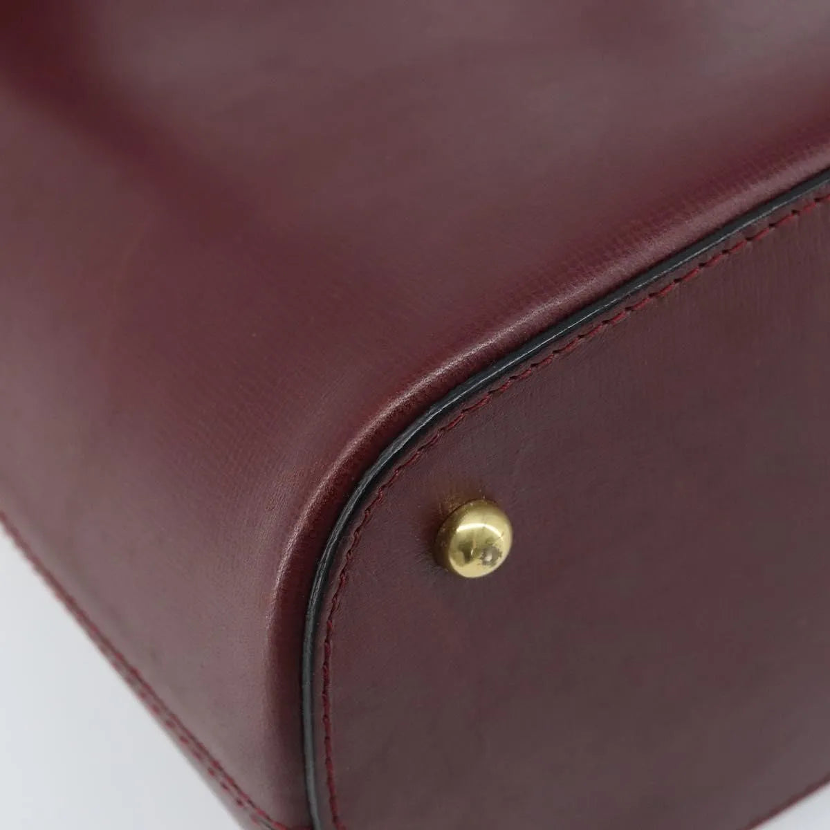 cartier Vintage must de Cartier Leather, Burgundy, Leather, Handbag