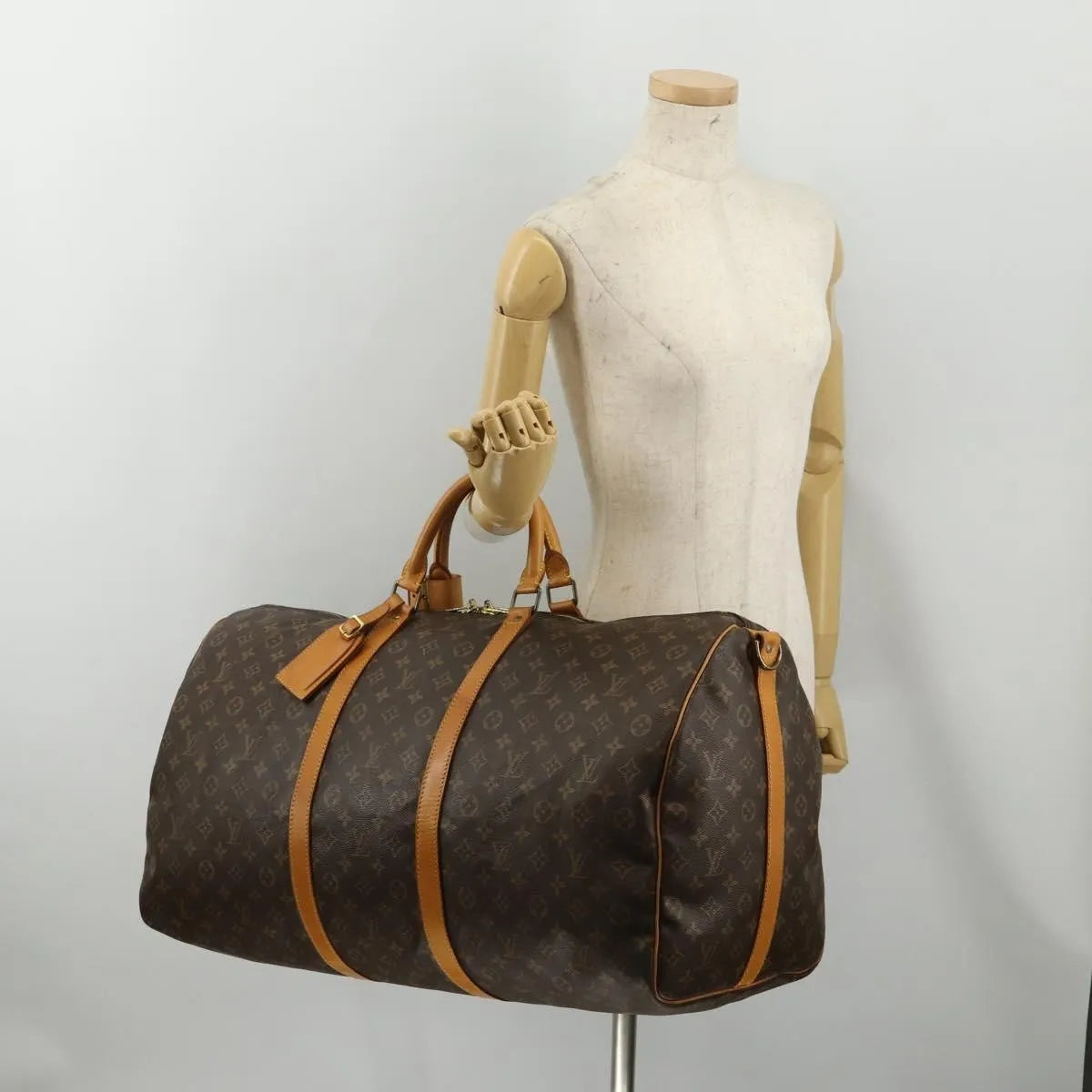 Louis Vuitton Keepall Bandoulière Monogram, Brown, Canvas, Travel Bag