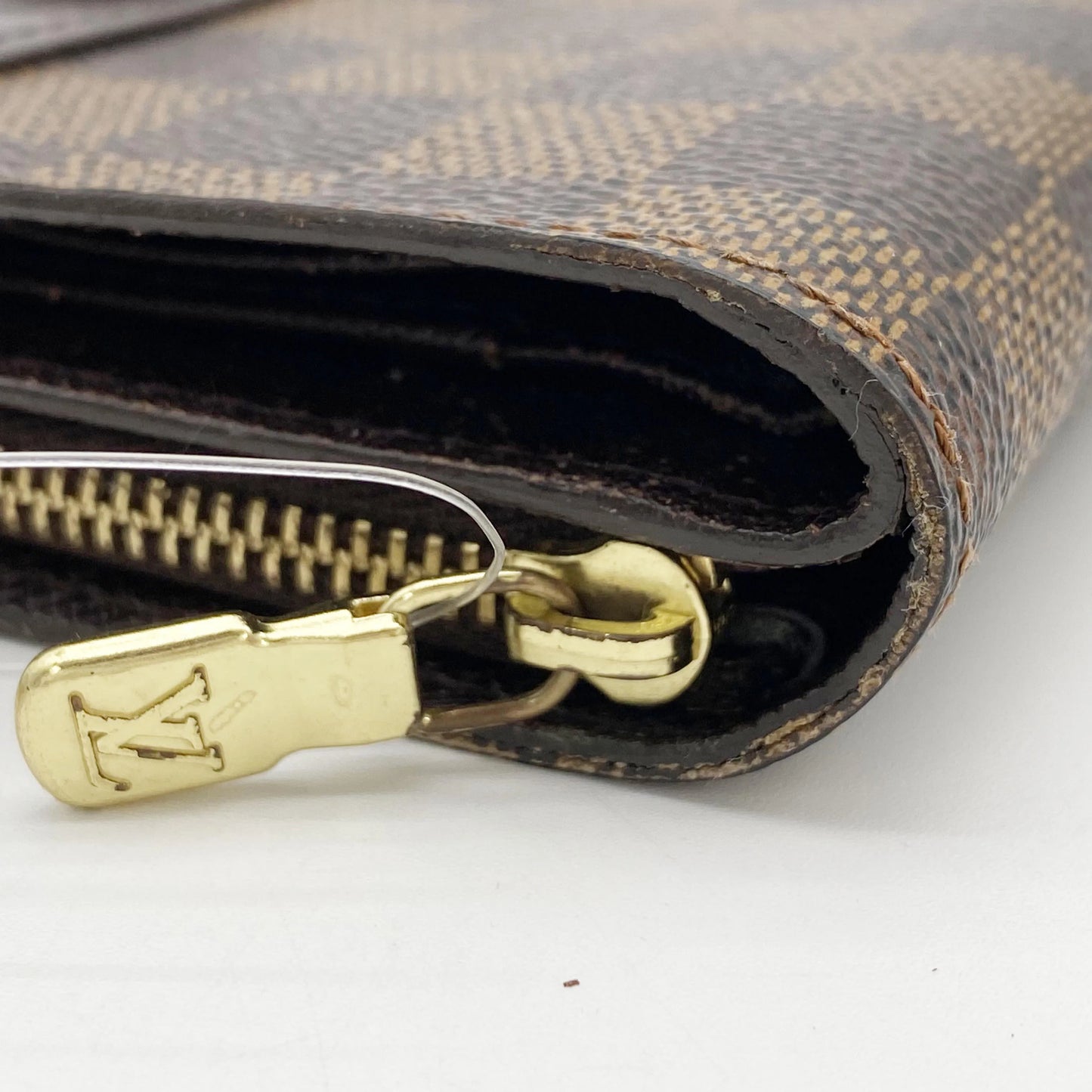 Louis Vuitton Compact Zippe Damier, Brown, Canvas, Wallet