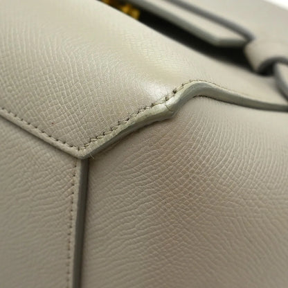 Celine Belt Textured Leather, Gray, Leather, Handbag