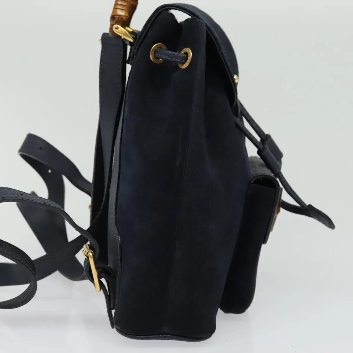 Gucci Gucci bamboo daim, Navy, Suede, Backpack