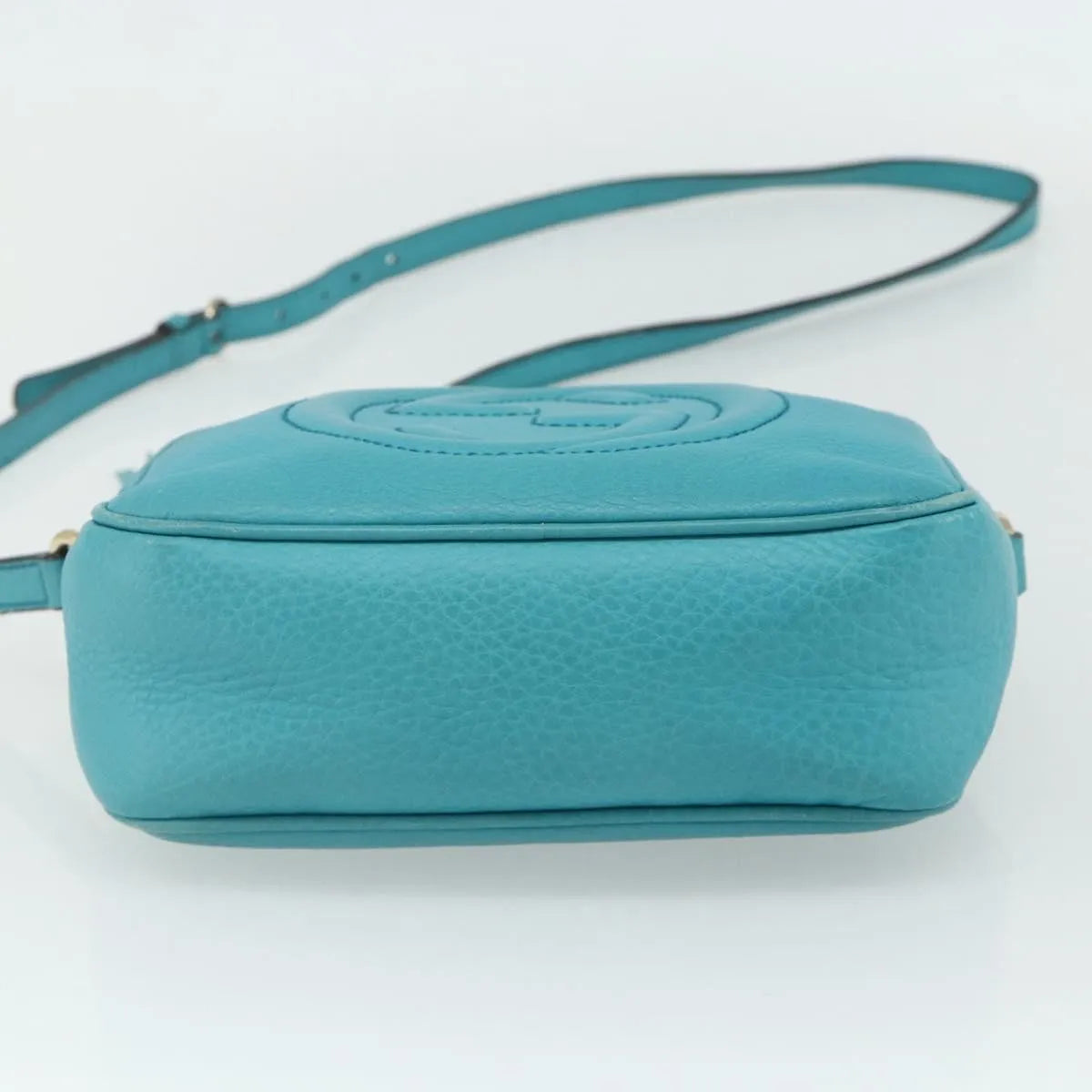 Gucci Soho Disco Leather, Blue, Leather, Shoulder Bag