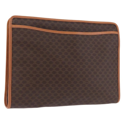 Celine Macadam Pochette Canvas and Leather, Brown, PVC, Clutch