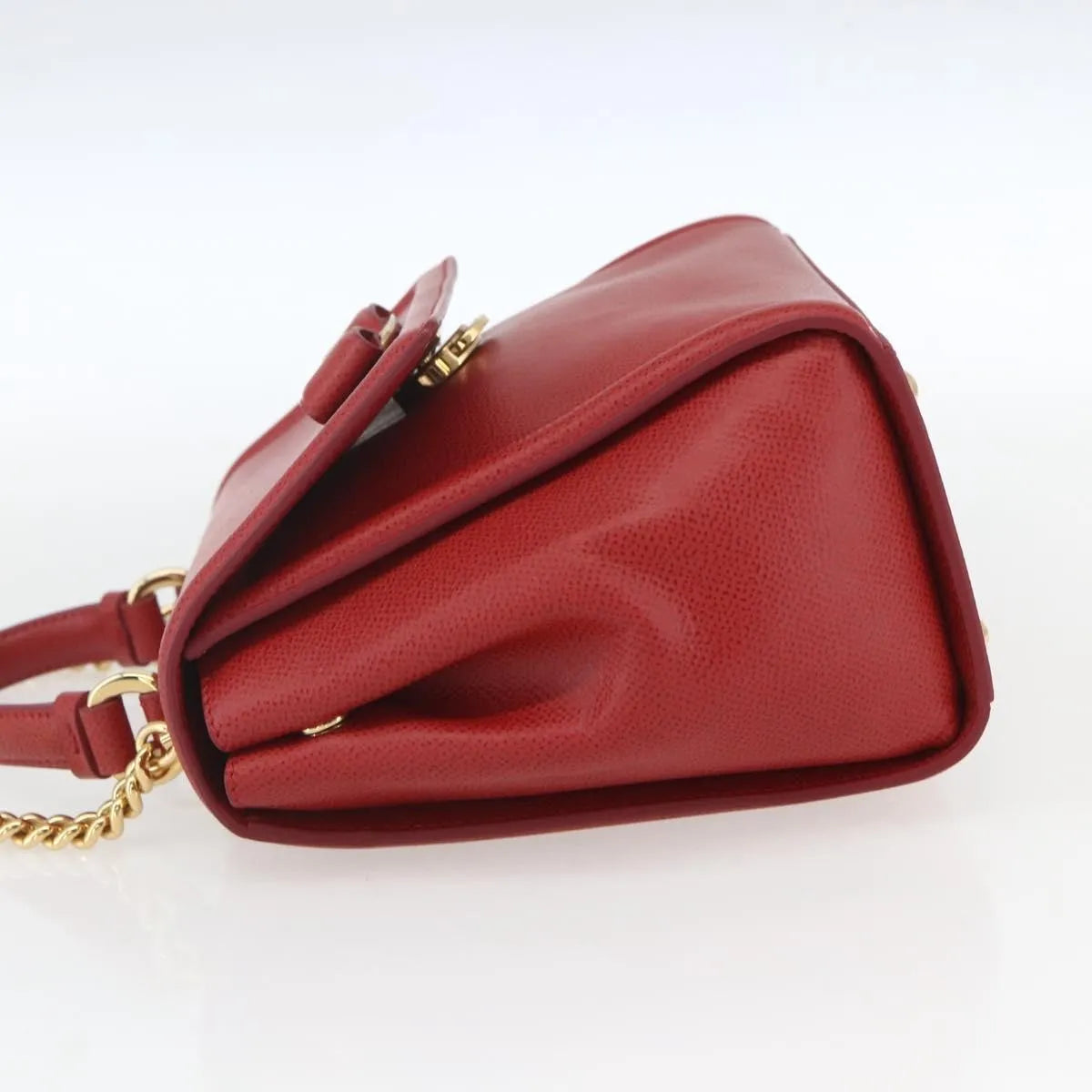 Salvatore Ferragamo Carrie Vara Saffiano Leather, Red, Leather, Shoulder Bag