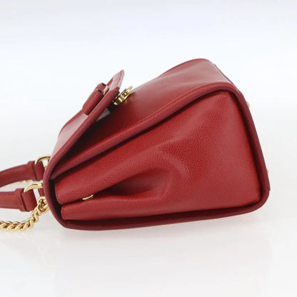 Salvatore Ferragamo Carrie Vara Saffiano Leather, Red, Leather, Shoulder Bag