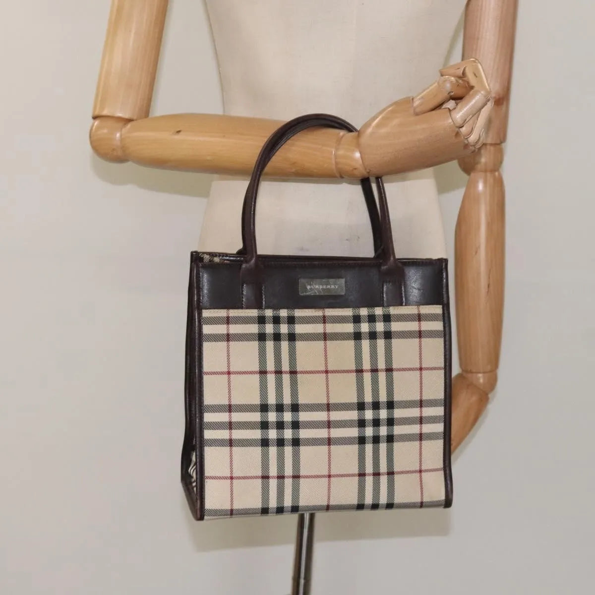 Burberry Nova Check Nylon, Beige, Nylon, Handbag