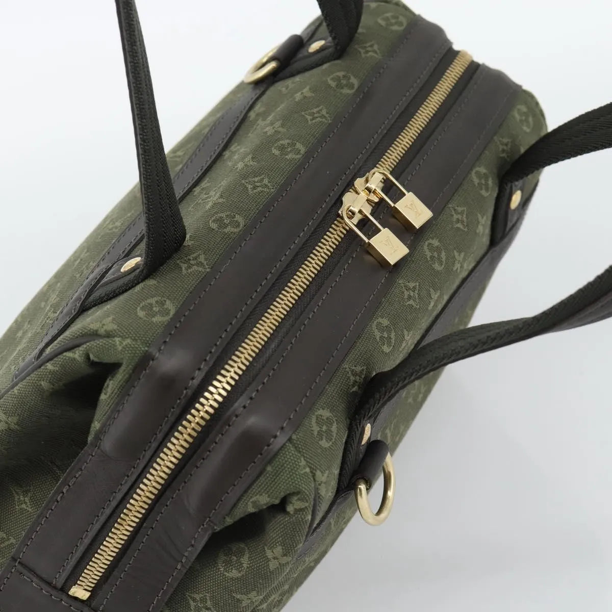 Louis Vuitton Joséphine Mini Lin, Khaki, Canvas, Handbag