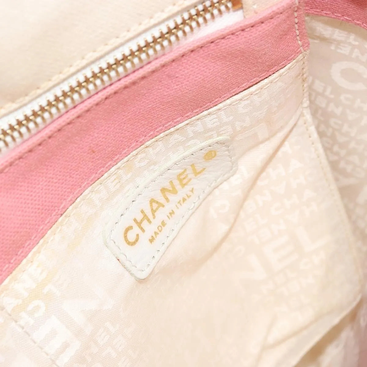 Chanel Vintage CC Tote Canvas, Beige, Canvas, Tote Bag