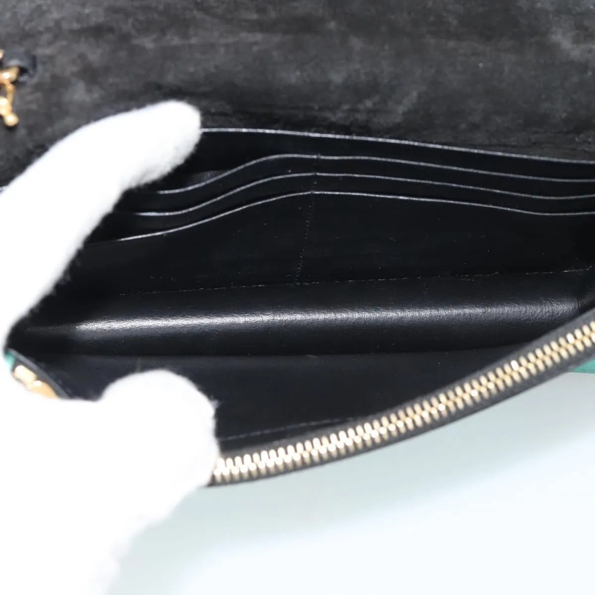 Saint Laurent Kate leather, Green, Leather, Shoulder Bag