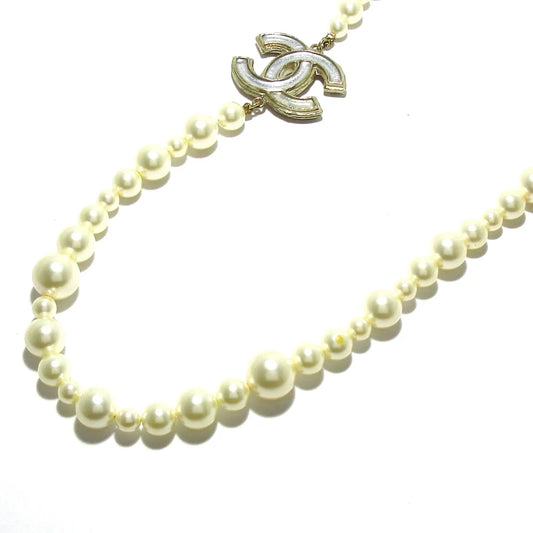 Chanel Collier chanel sautoir CC gold, Gold, Pearl, Necklace