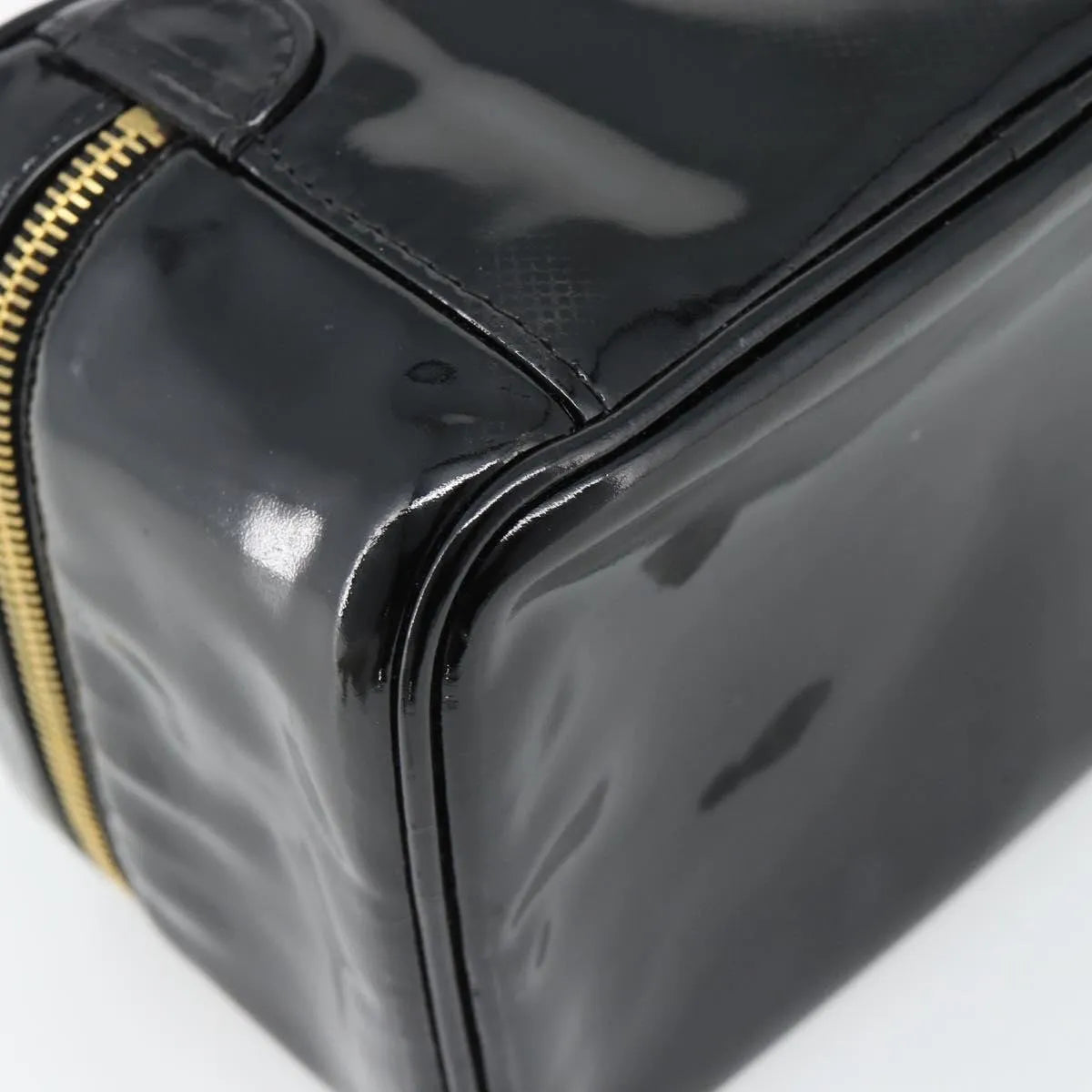 Chanel Vintage Timeless Cosmetic Case Patent, Black, Patent Leather, Handbag