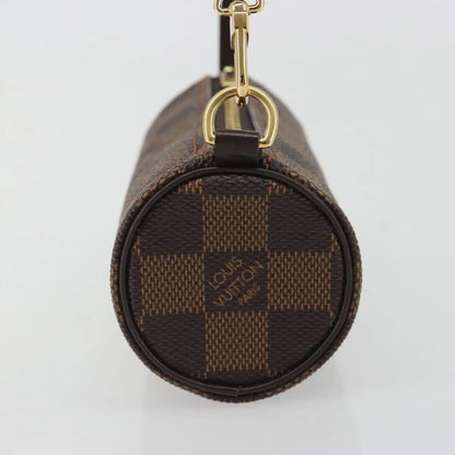 Louis Vuitton Papillon Pochette Damier Ebene, Brown, Canvas, Clutch