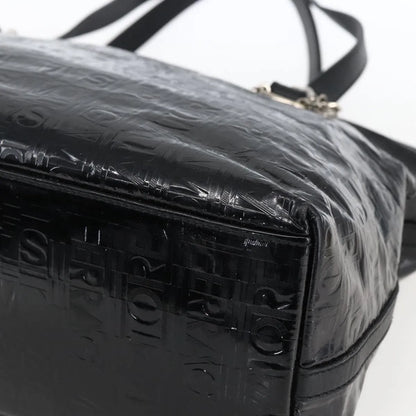Salvatore Ferragamo Vintage Patent Leather, Black, Patent Leather, Tote Bag