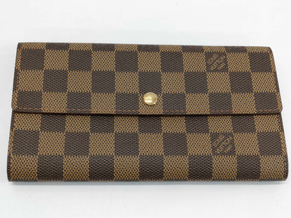 Louis Vuitton Portefeuille Sarah Damier, Brown, Canvas, Wallet