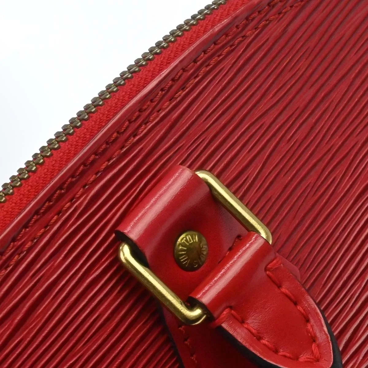 Louis Vuitton Alma Epi, Red, Leather, Handbag
