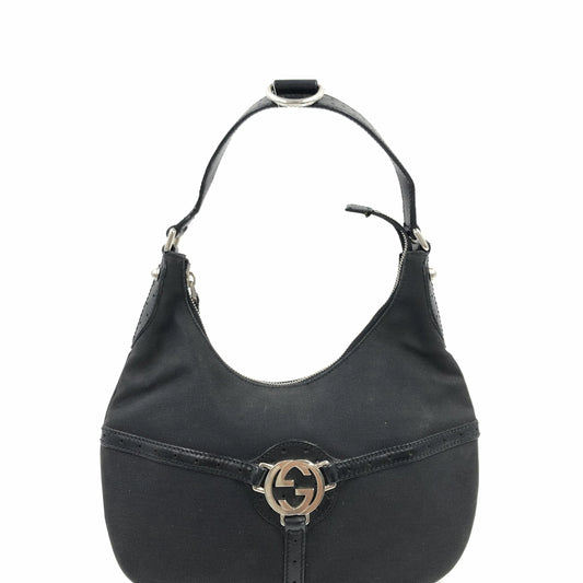 Gucci Reins Web Hobo Canvas, Black, Canvas, Handbag