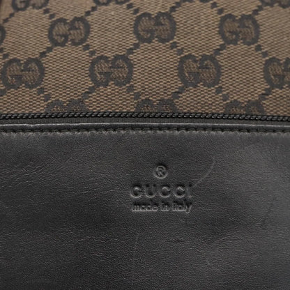 Gucci Vintage Front Pocket Tote GG Coated Canvas with Leather, Black, Canvas, Tote Bag