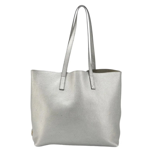 Prada Vintage Tote Leather, Silver, Leather, Tote Bag