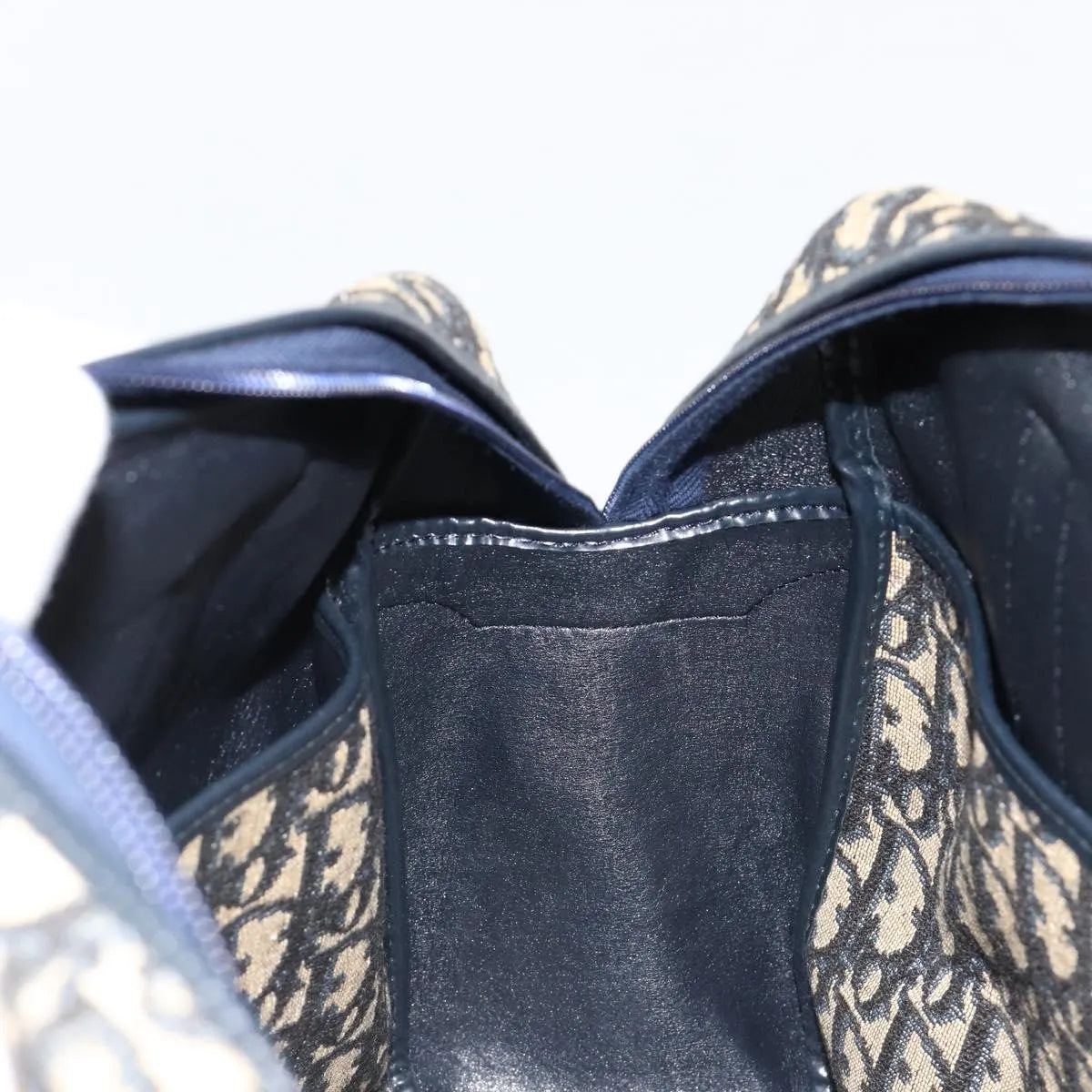 Christian Dior Vintage Trotter Boston Diorissimo Canvas, Navy, Canvas, Handbag