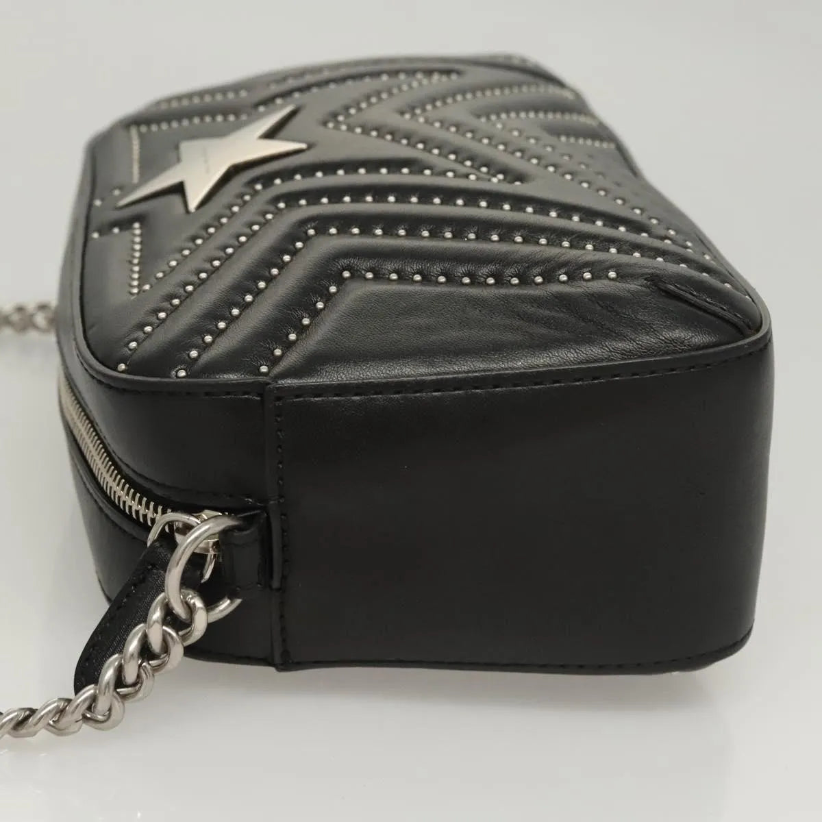 Stella McCartney Stella Star Camera Quilted Faux Leather, Black, Synthetic, Shoulder Bag