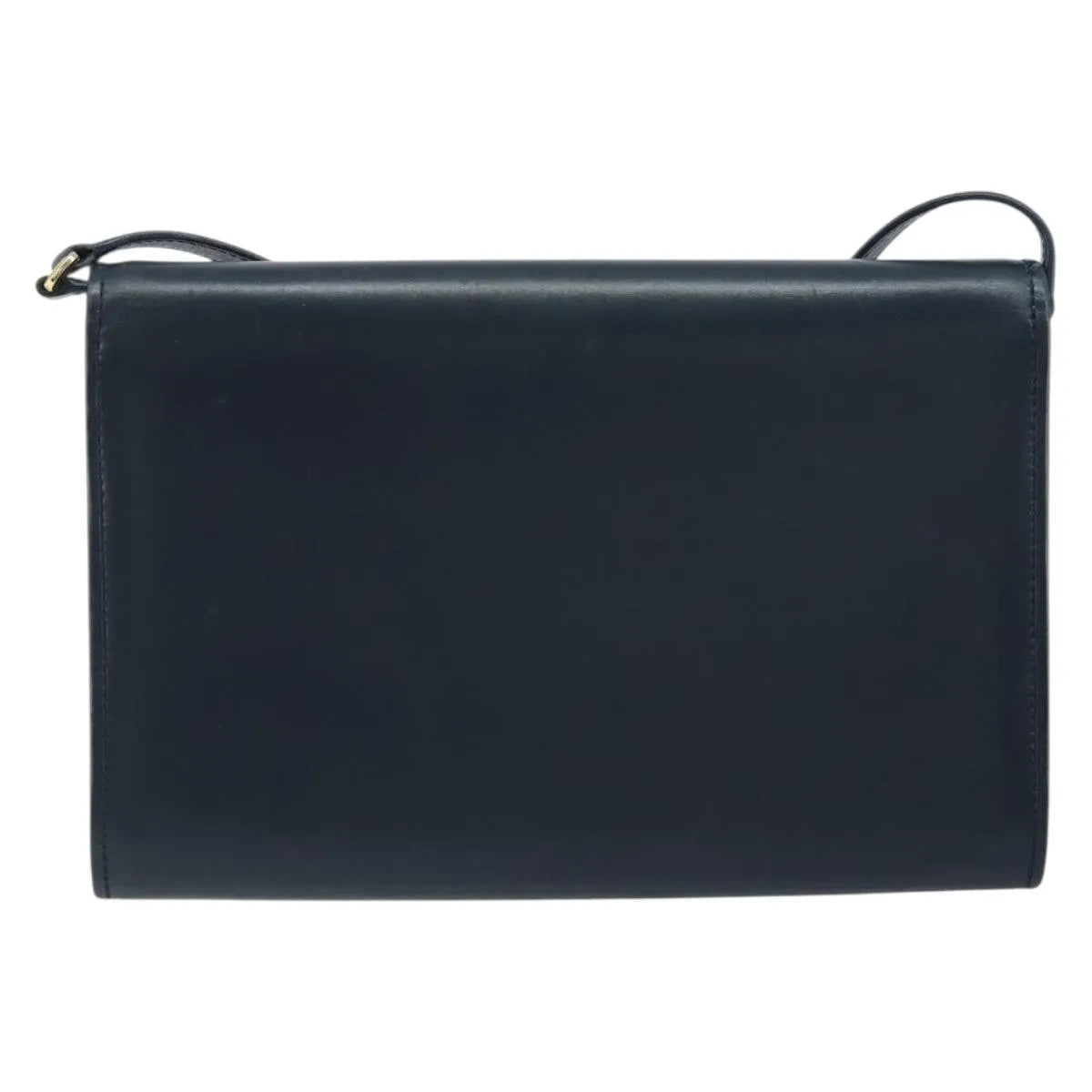 Gucci Vintage Interlocking G Flap Leather, Navy, Leather, Shoulder Bag