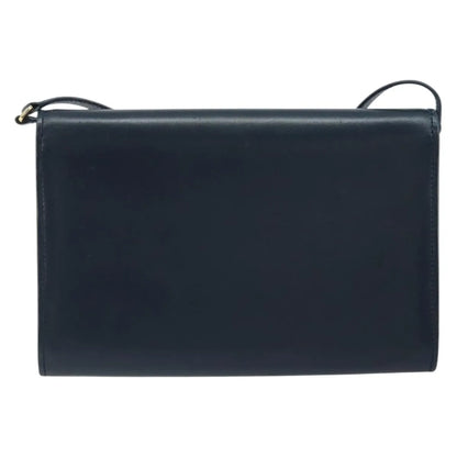 Gucci Vintage Interlocking G Flap Leather, Navy, Leather, Shoulder Bag