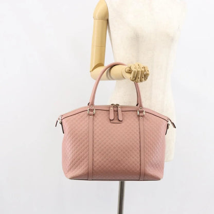 Gucci Britt Convertible Dome Satchel Microguccissima Leather, Pink, Leather, Tote Bag