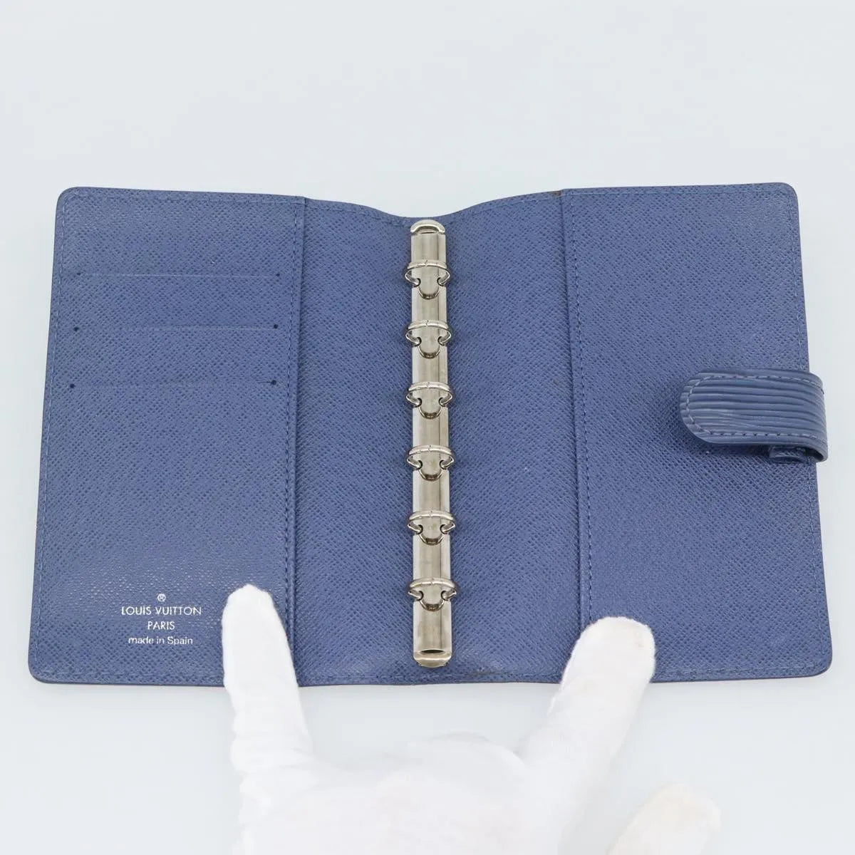 Louis Vuitton Agenda Cover Epi, Blue, Leather, Clutch