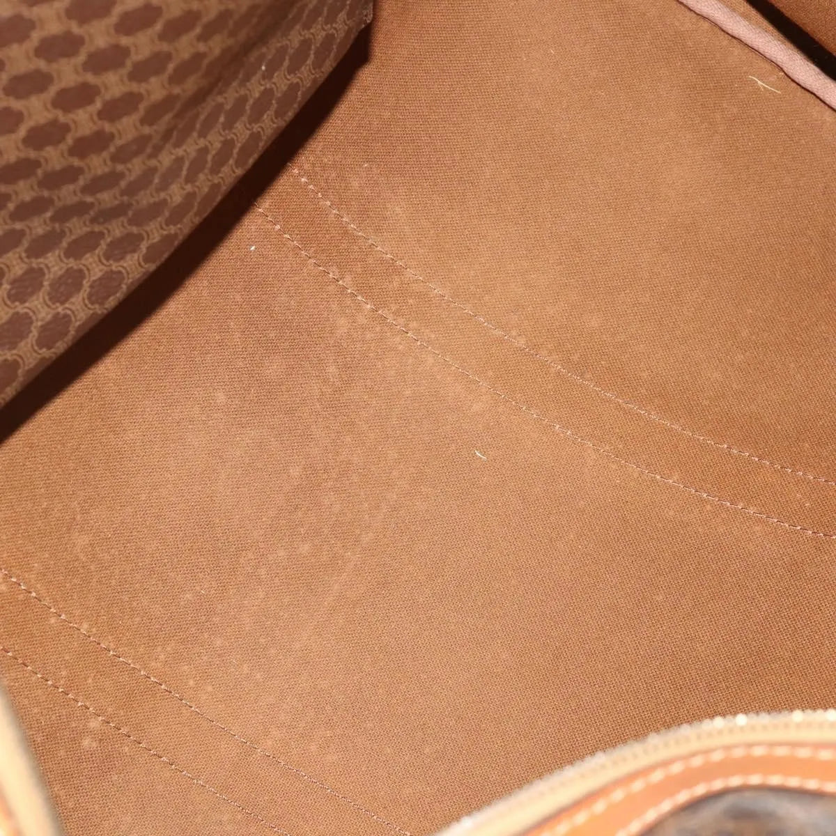 Celine Vintage Duffle Canvas and Leather, Brown, Canvas, Travel Bag