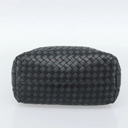 Bottega Veneta Handle Pouch Intrecciato Nappa, Black, Leather, Clutch