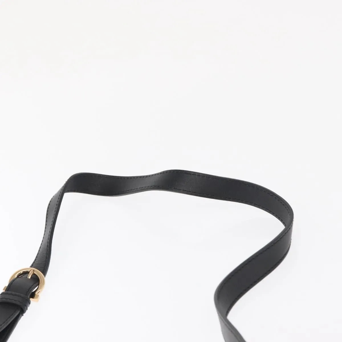 Salvatore Ferragamo Gancini Suede, Black, Suede, Shoulder Bag