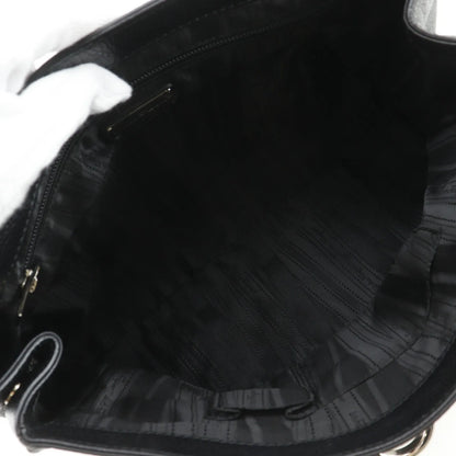 Salvatore Ferragamo Gancini Satchel Leather, Black, Leather, Shoulder Bag