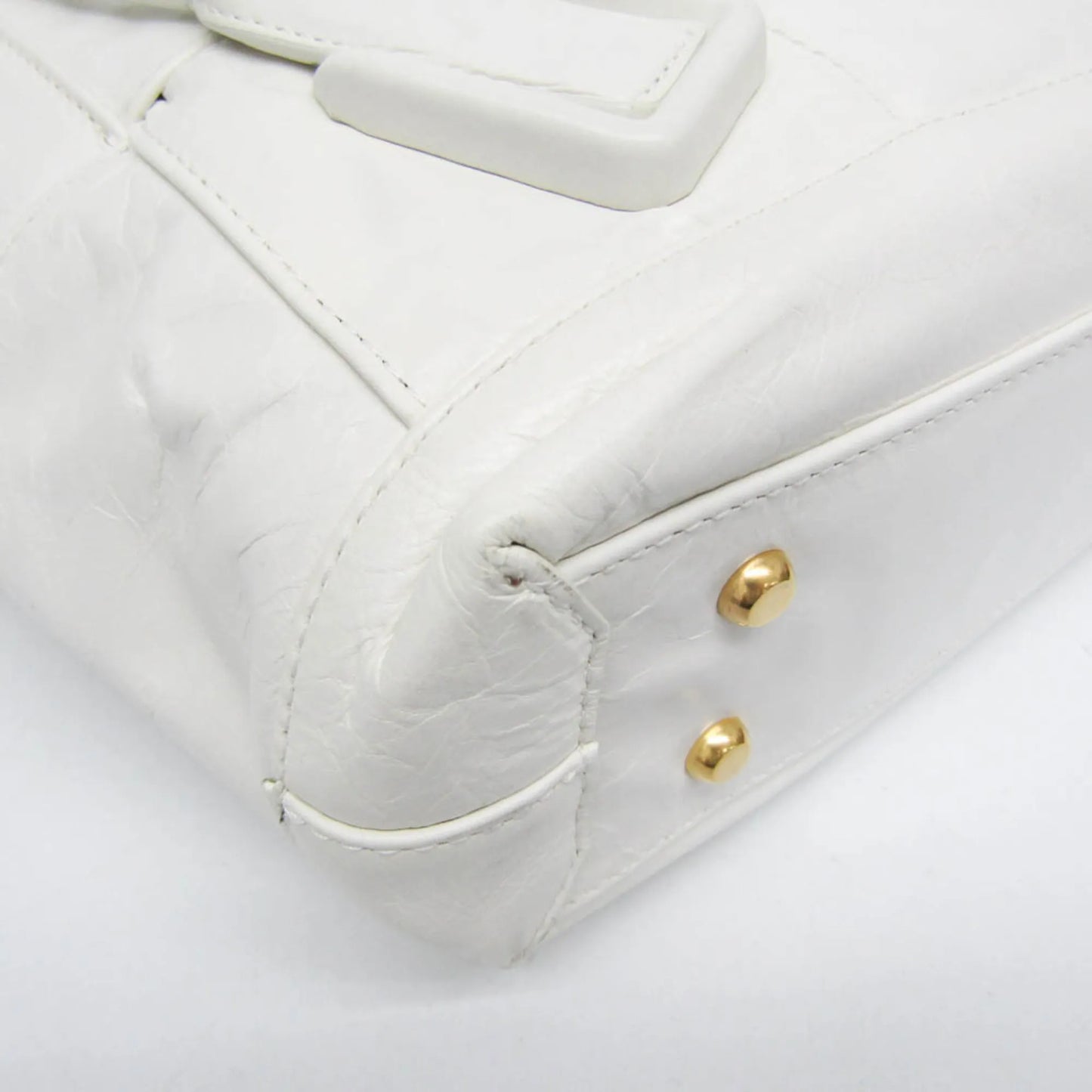 Bottega Veneta Arco Maxi Intrecciato Leather, White, Leather, Handbag