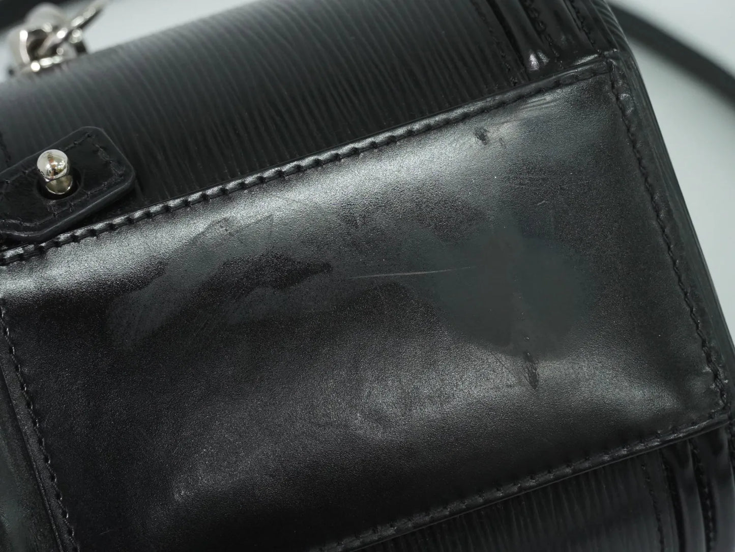 Louis Vuitton Cannes Epi, Black, Leather, Handbag