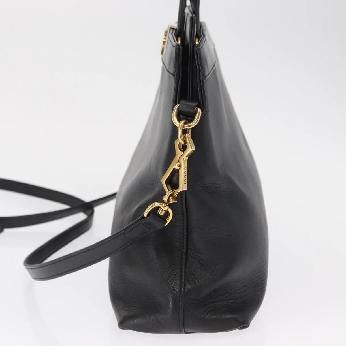 Gucci Linea Matisse Interlocking G Top Handle Tote Leather, Black, Leather, Shoulder Bag