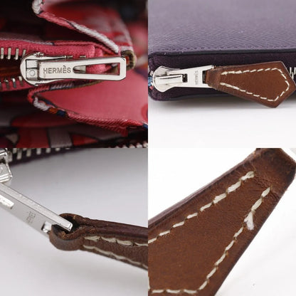 Hermes Azap Zip Around Epsom, Purple, Leather, Wallet