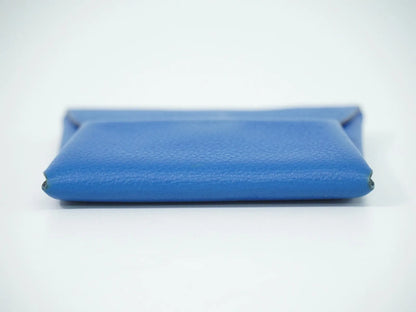 Hermes Bastia Coin Purse Leather, Blue, Leather, Wallet