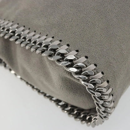 Stella McCartney Falabella Fold Over Faux Leather, Gray, Polyester, Shoulder Bag