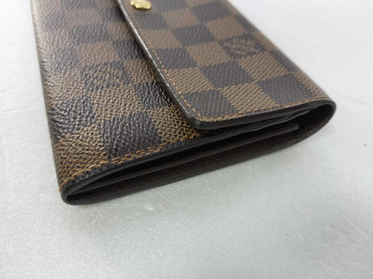 Louis Vuitton Long Damier, Brown, Canvas, Wallet