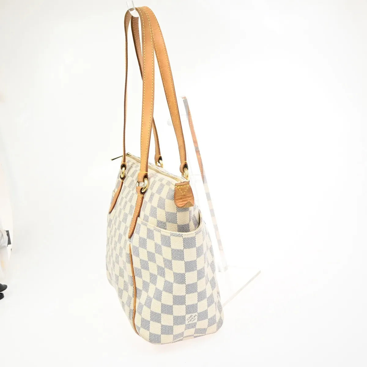 Louis Vuitton Totally Damier azur, White, Canvas, Shoulder Bag