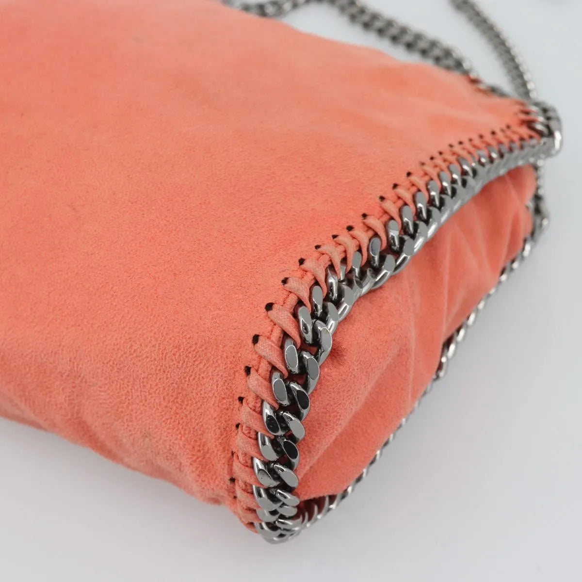 Stella McCartney Falabella Fold Over Faux Leather, Orange, Polyester, Shoulder Bag