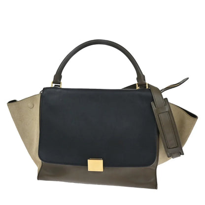 Celine Trapeze Leather with Suede, Multicolour, Leather, Handbag