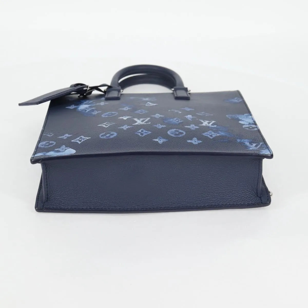 Louis Vuitton Sac Plat Zipped Limited Edition Monogram Ink Watercolor Leather, Blue, Canvas, Handbag