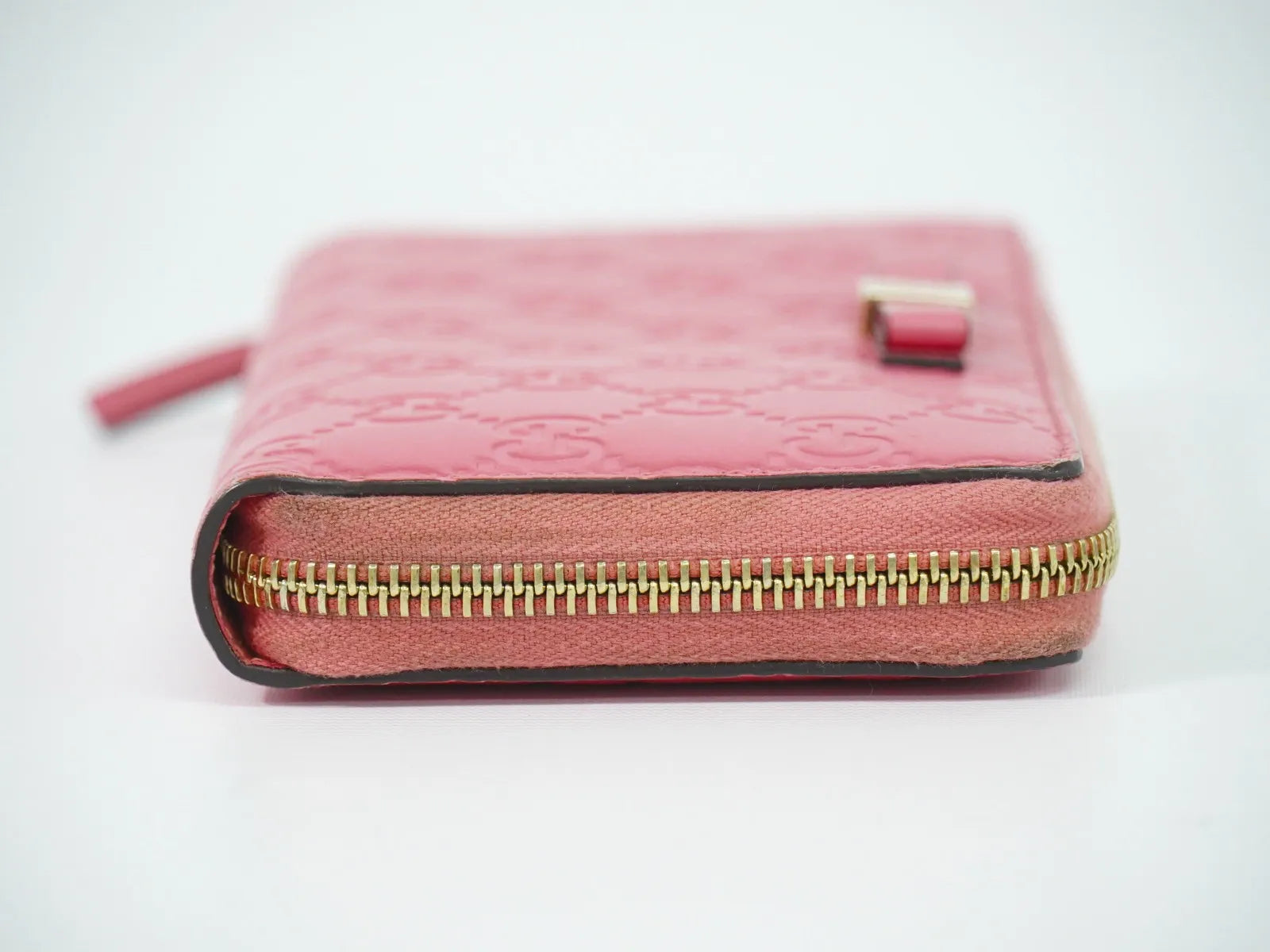 Gucci Zip Around Wallet (Outlet) Microguccissima Leather, Pink, Leather, Wallet