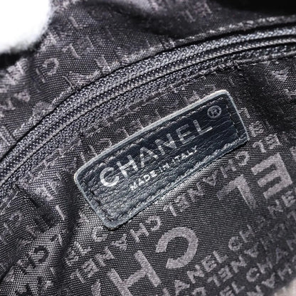 Chanel CC Shoulder Bag Leather, Black, Leather, Handbag