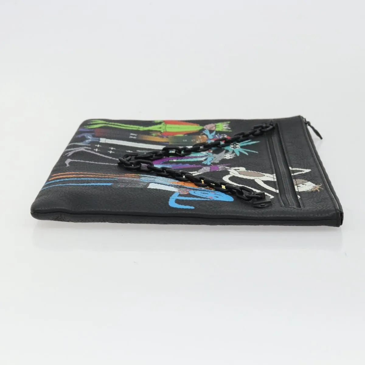 Louis Vuitton LV Friends A4 Printed Monogram Taurillon Leather, Black, Canvas, Clutch