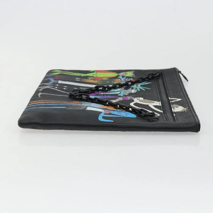 Louis Vuitton LV Friends A4 Printed Monogram Taurillon Leather, Black, Canvas, Clutch