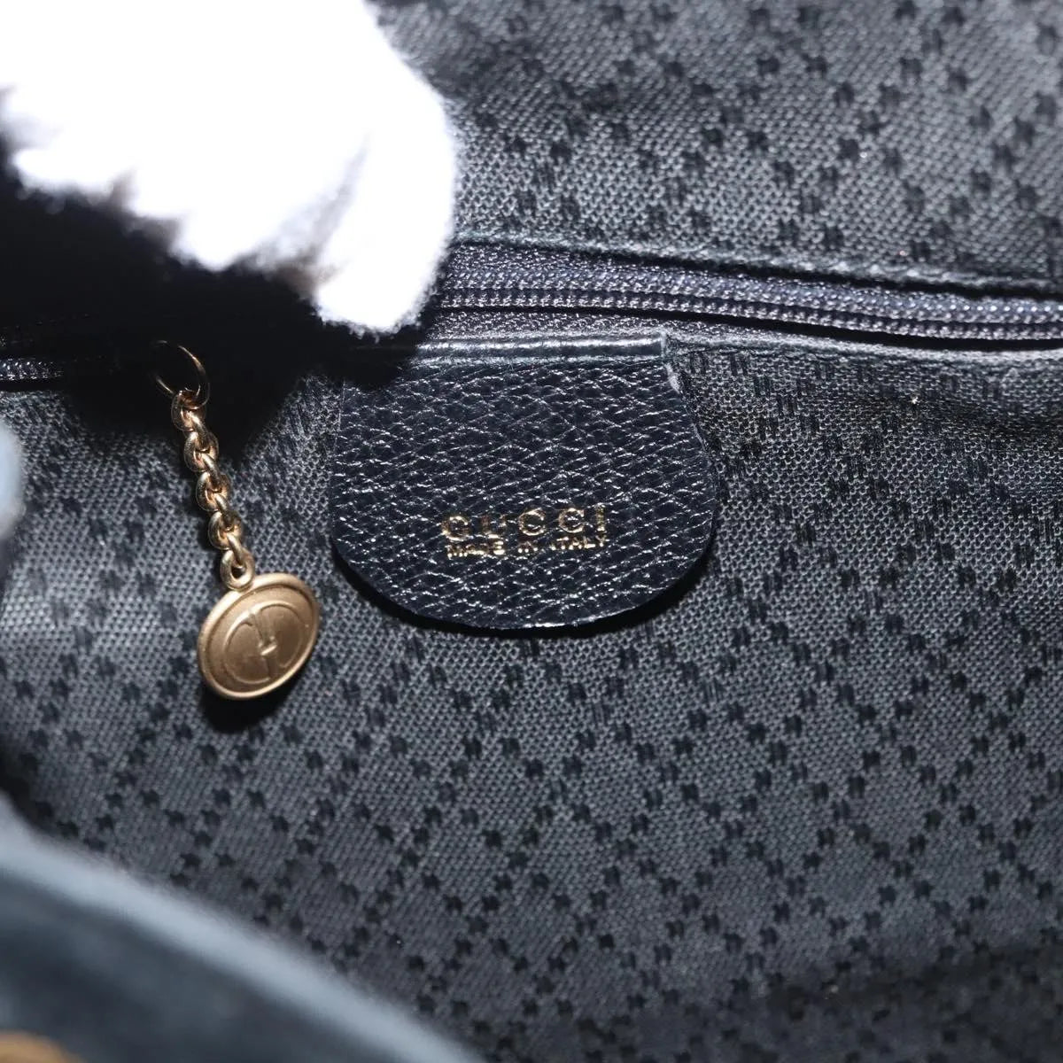 Gucci Vintage Bamboo Suede, Black, Suede, Backpack