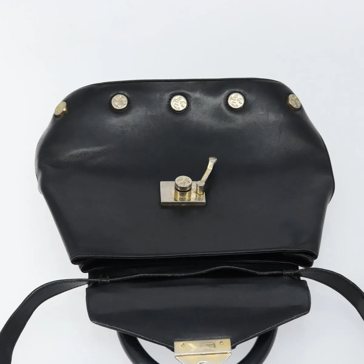 Salvatore Ferragamo Vintage Leather, Black, Leather, Handbag