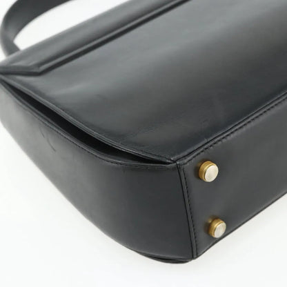Salvatore Ferragamo Gancini Leather, Black, Leather, Handbag